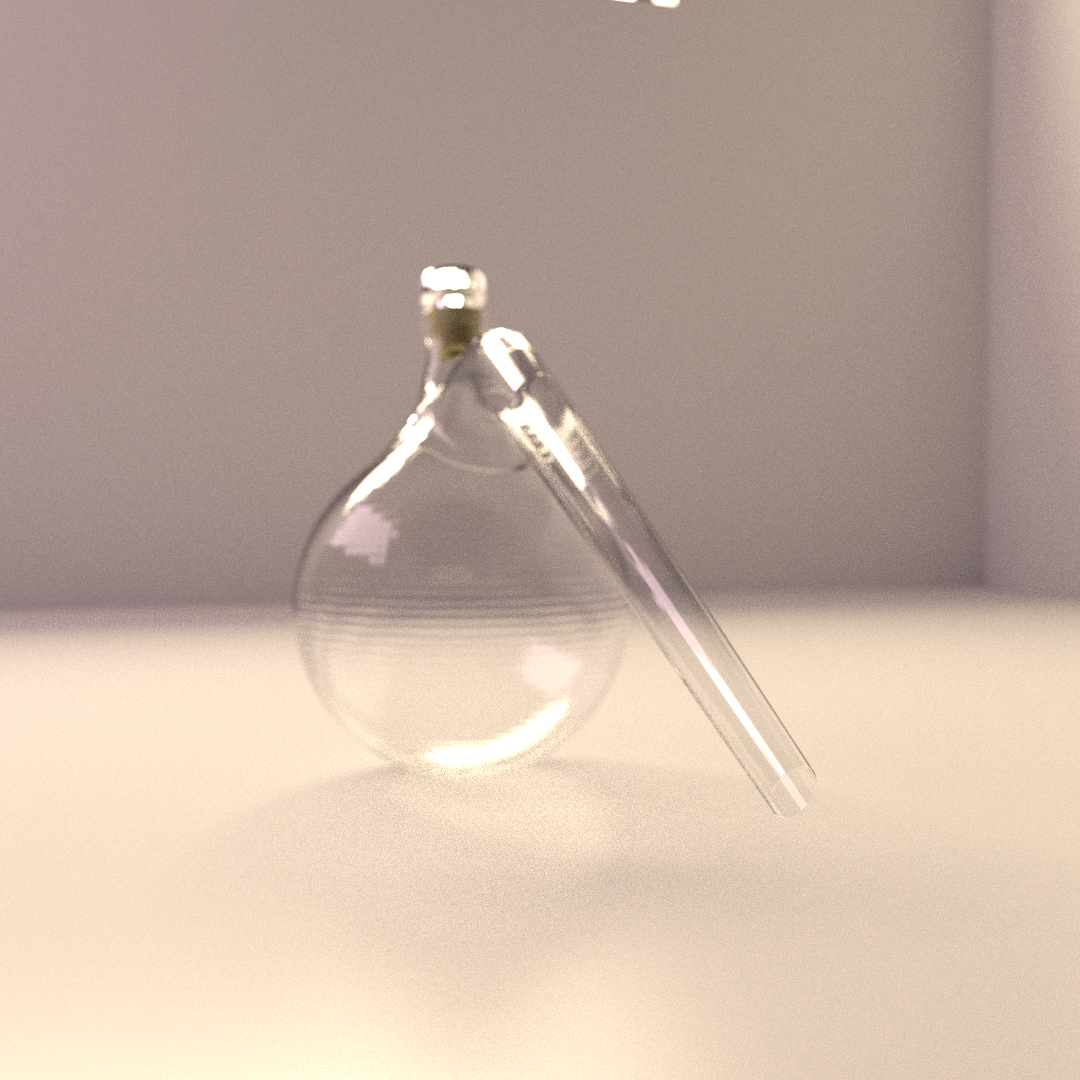 Retort glass pipe on table 3D model_1