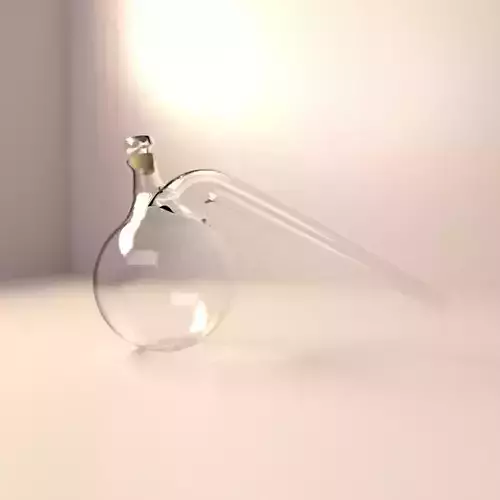 Retort glass pipe on table 3D model