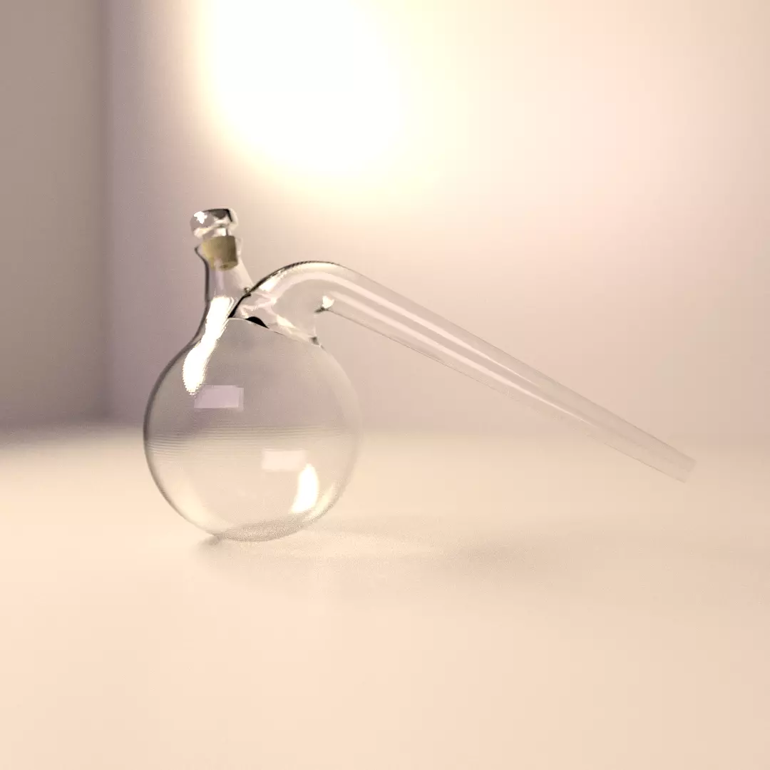 Retort glass pipe on table 3D model_0