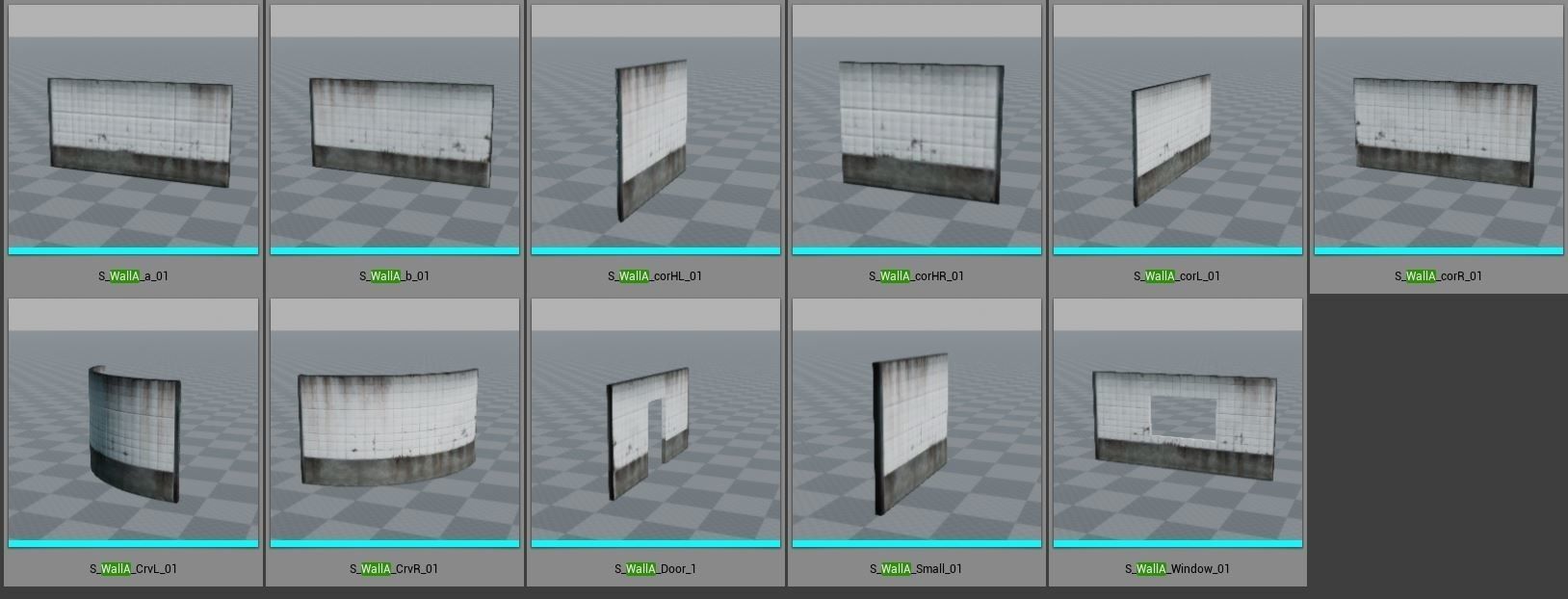 Wall modular - PBR - Game-ready Low-poly 3D model_3