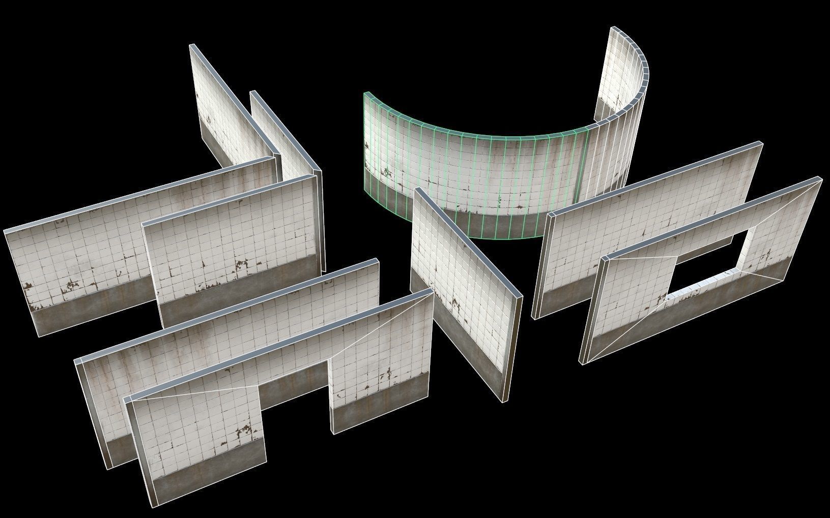 Wall modular - PBR - Game-ready Low-poly 3D model_13