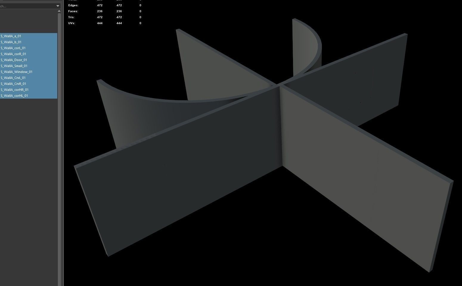 Wall modular - PBR - Game-ready Low-poly 3D model_10