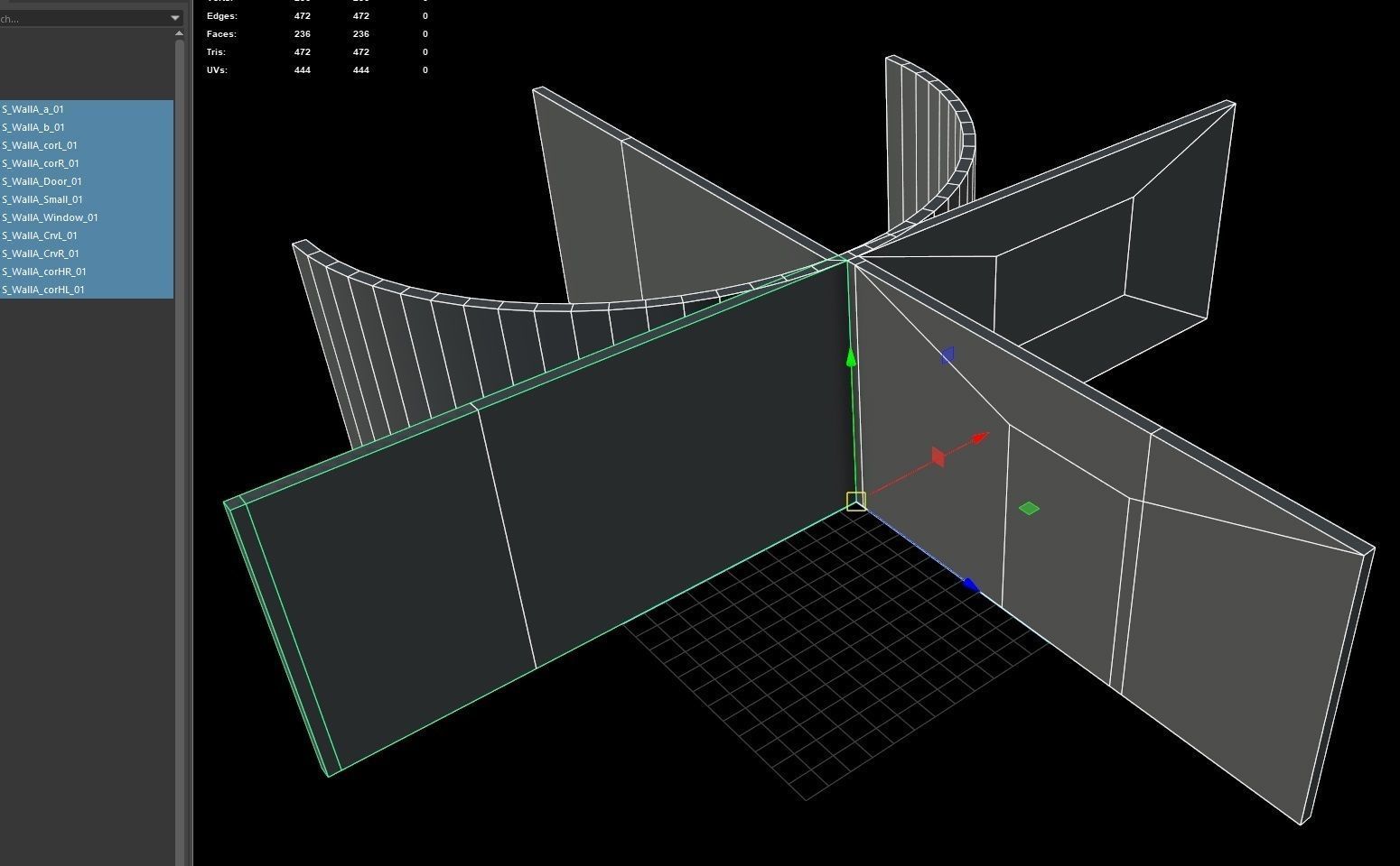 Wall modular - PBR - Game-ready Low-poly 3D model_16