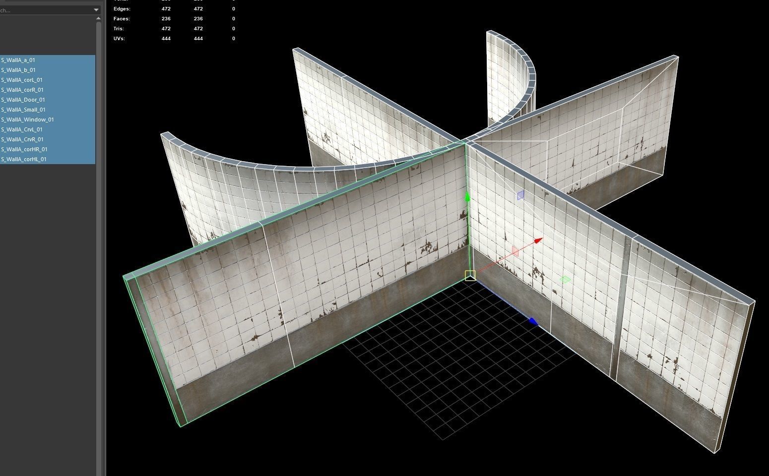 Wall modular - PBR - Game-ready Low-poly 3D model_12