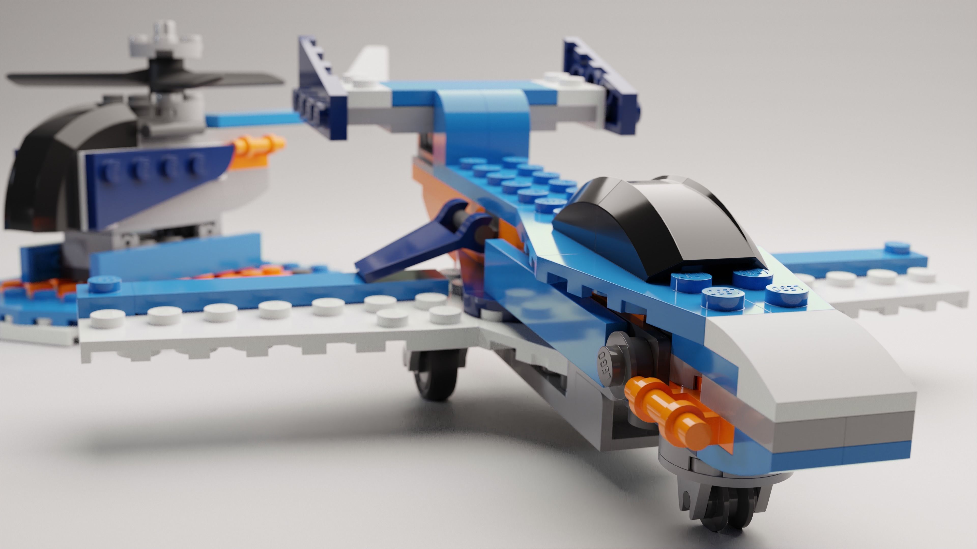 High Quality Lego 3 in 1 Aircrafts set 3D model_2