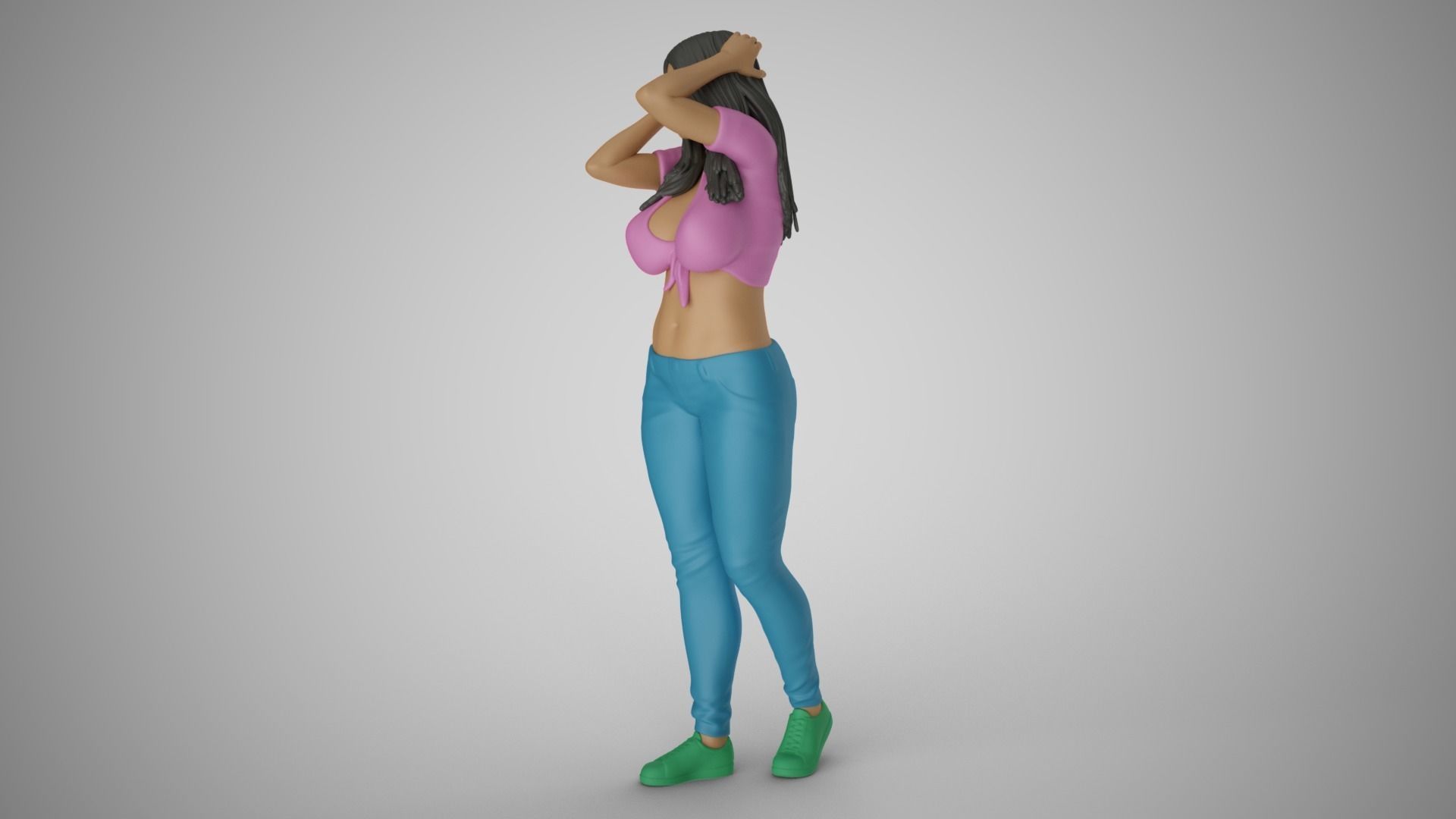 Woman Holding her Head 3D print model_9