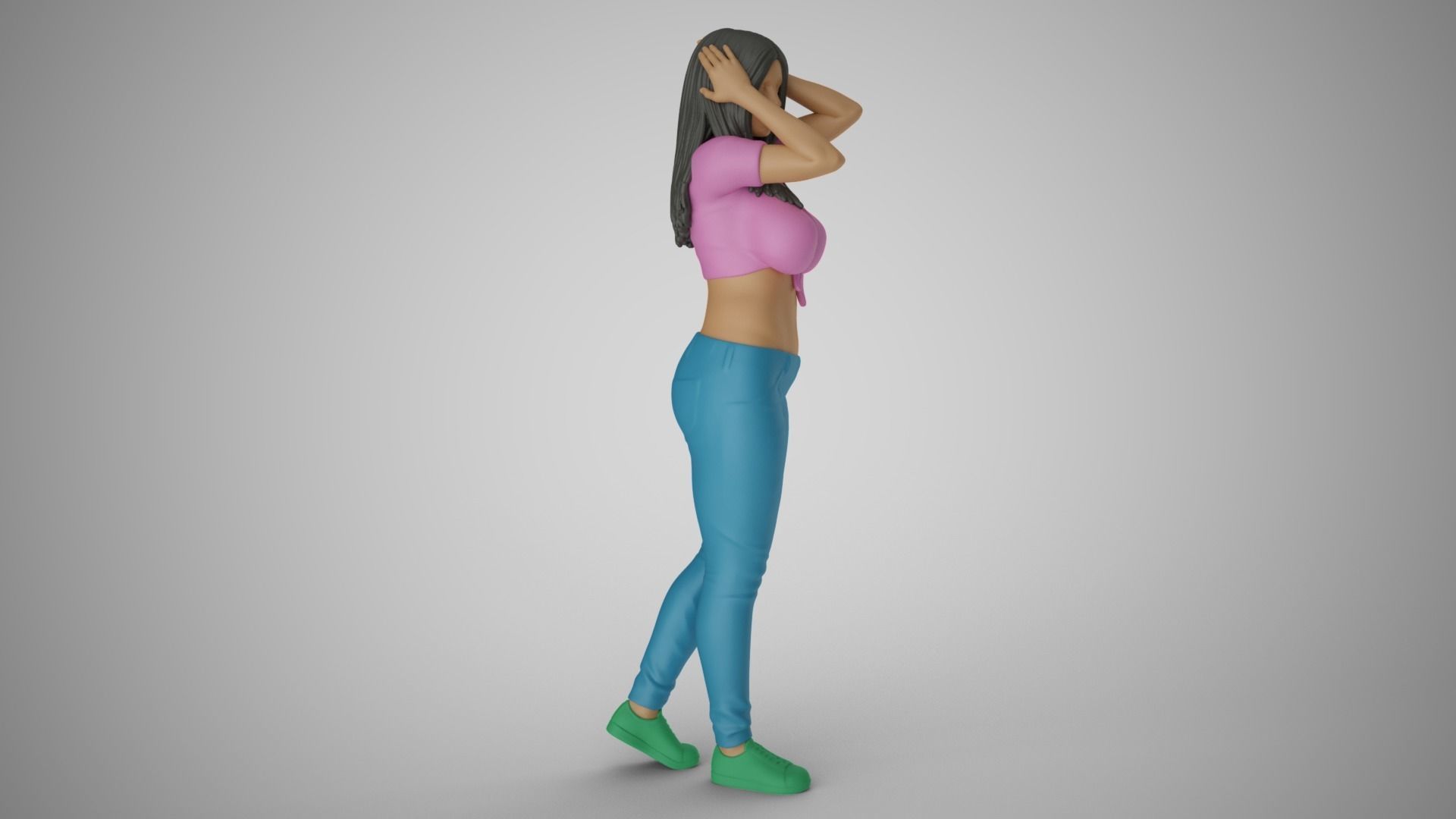 Woman Holding her Head 3D print model_4