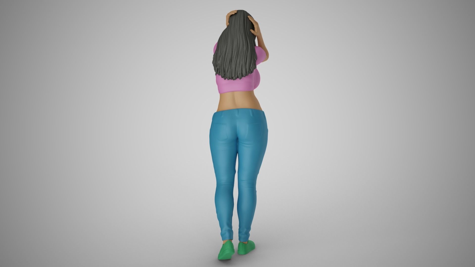 Woman Holding her Head 3D print model_6