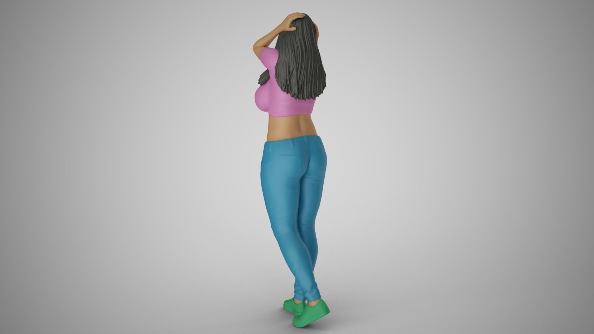 Woman Holding her Head 3D print model_7