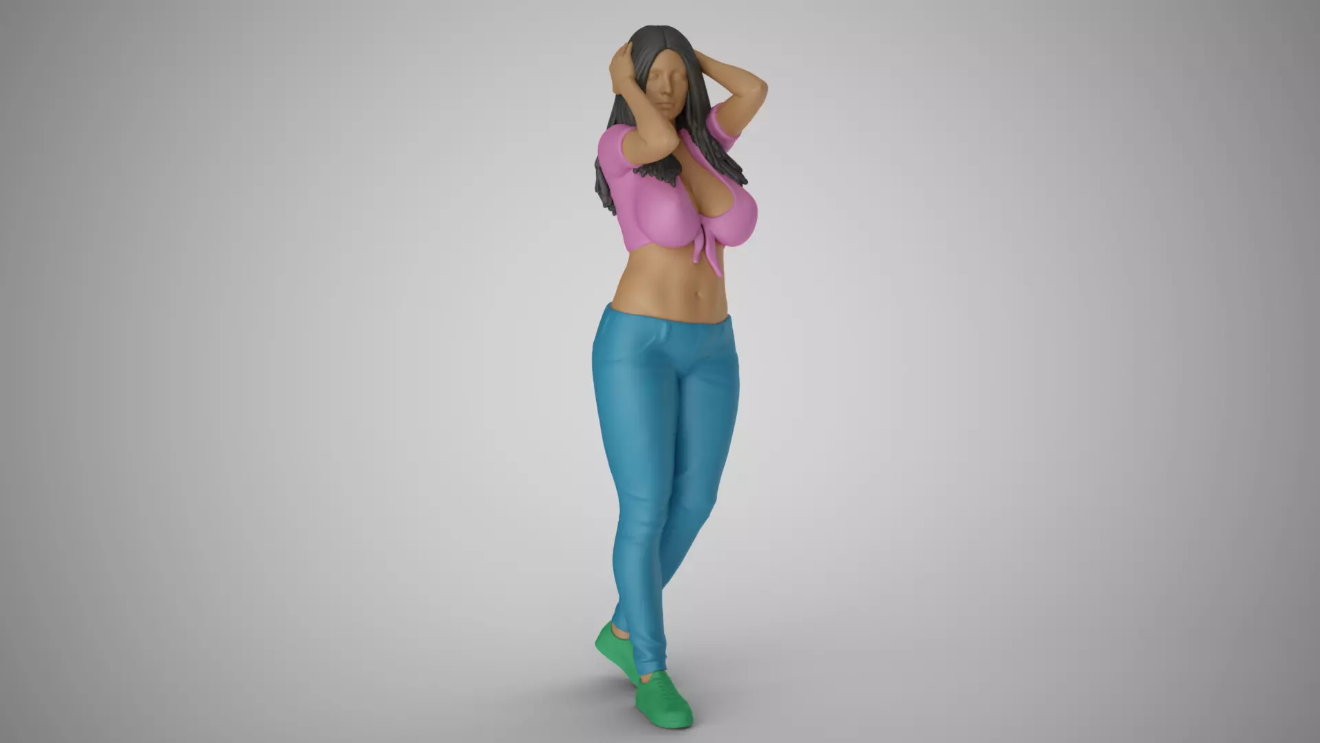 Woman Holding her Head 3D print model_0