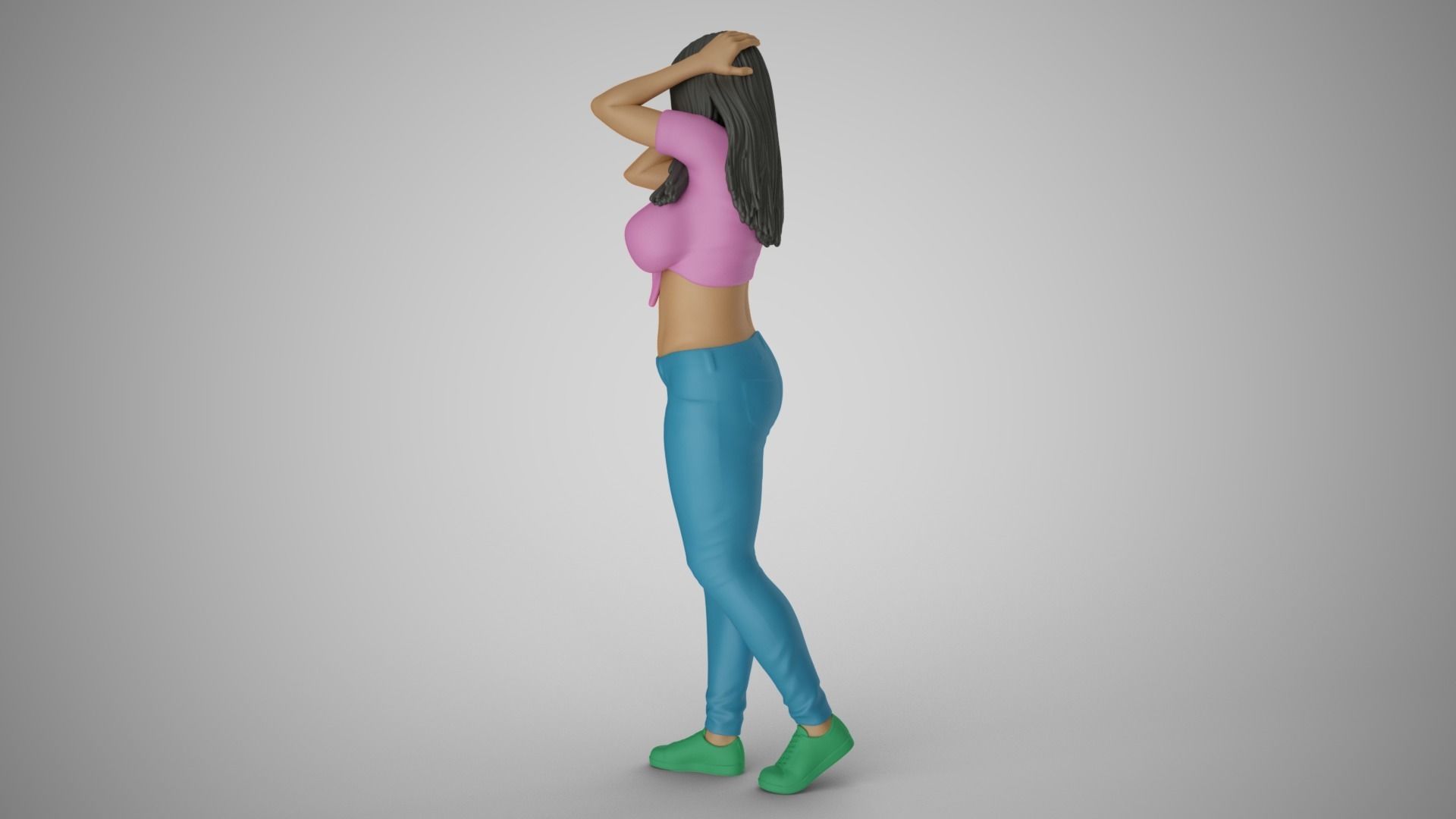 Woman Holding her Head 3D print model_8