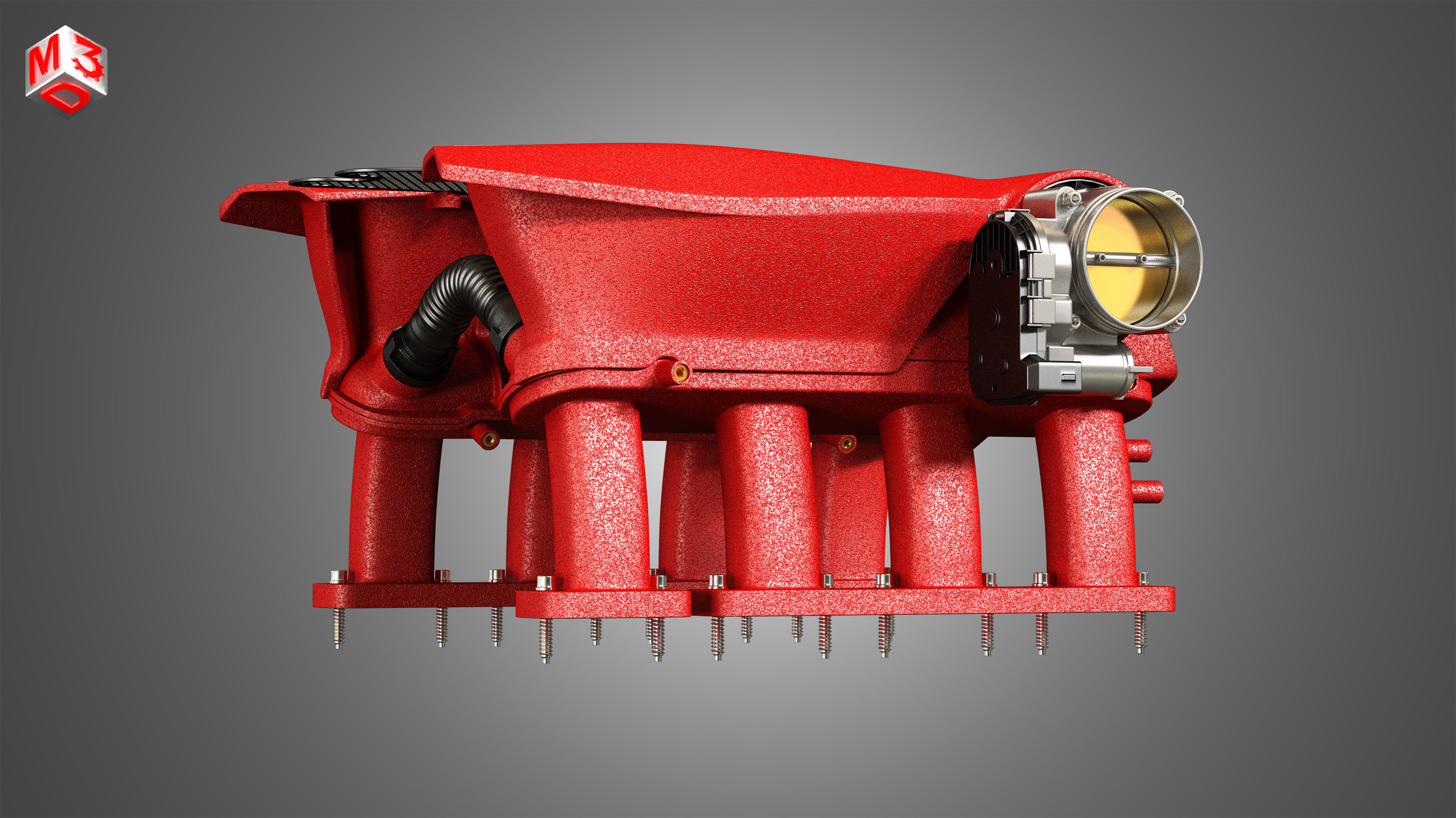 Intake Manifold - 488 GTB V8 Engine 3D model_7