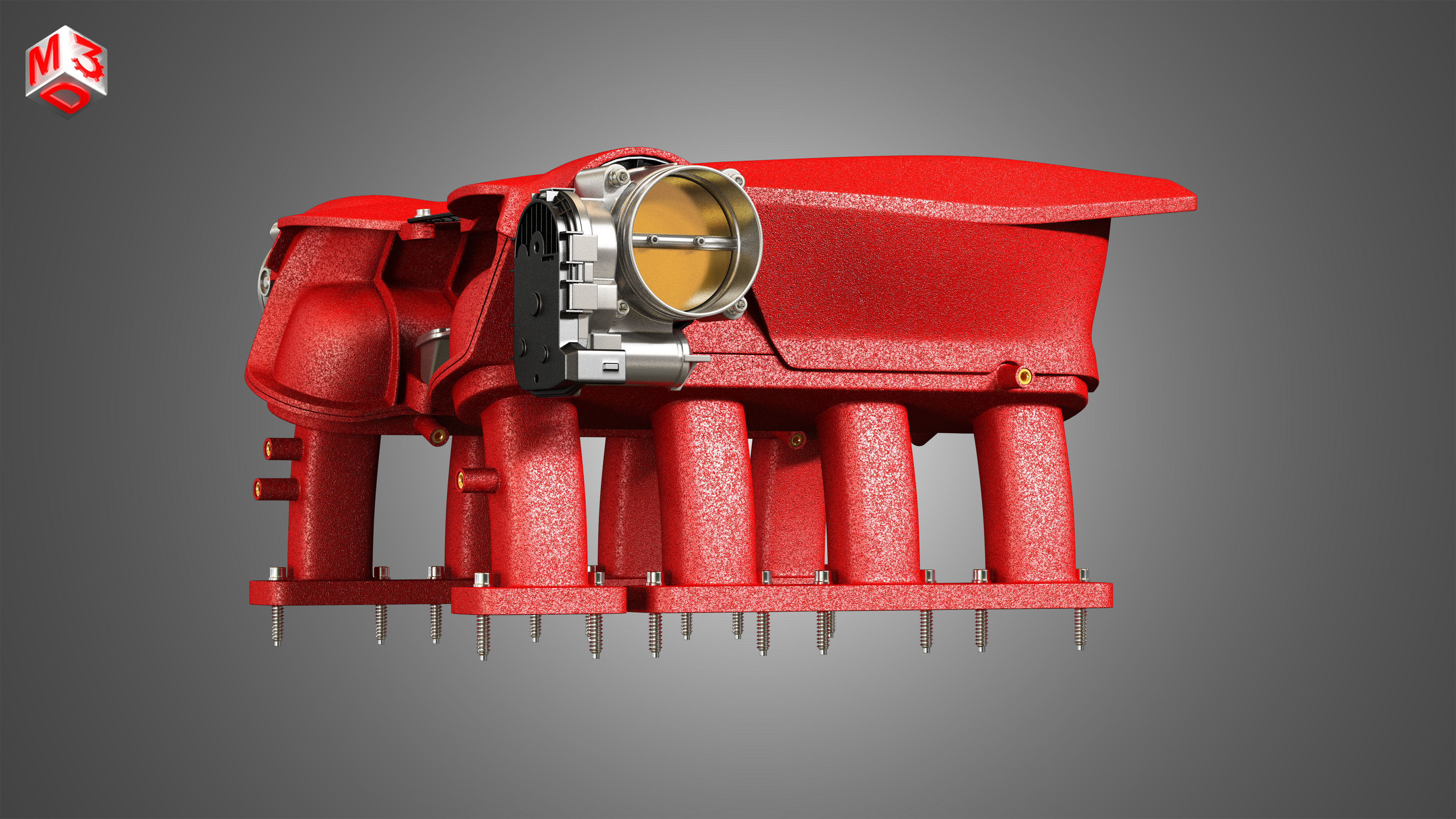 Intake Manifold - 488 GTB V8 Engine 3D model_6