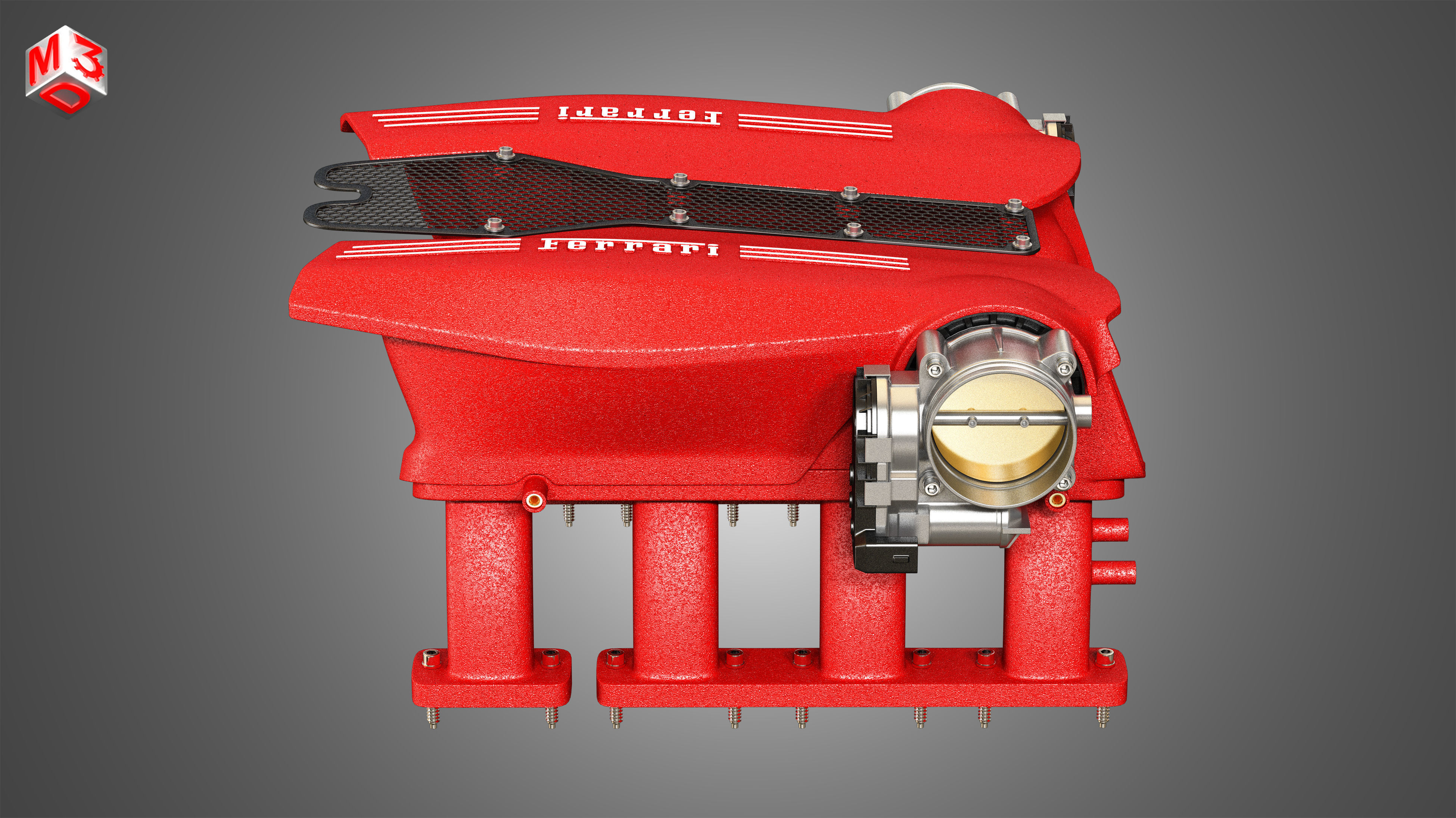 Intake Manifold - 488 GTB V8 Engine 3D model_5