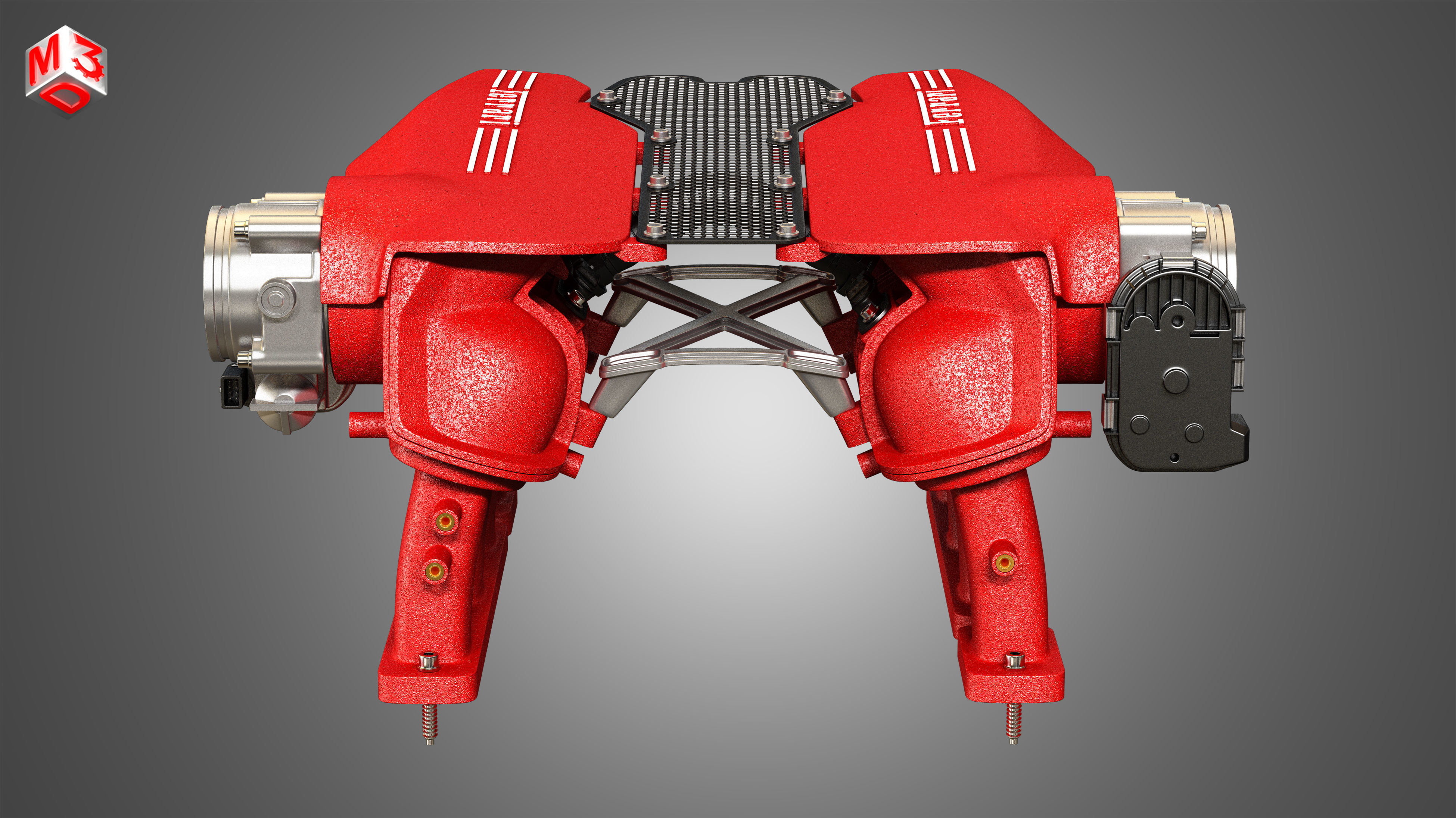 Intake Manifold - 488 GTB V8 Engine 3D model_10