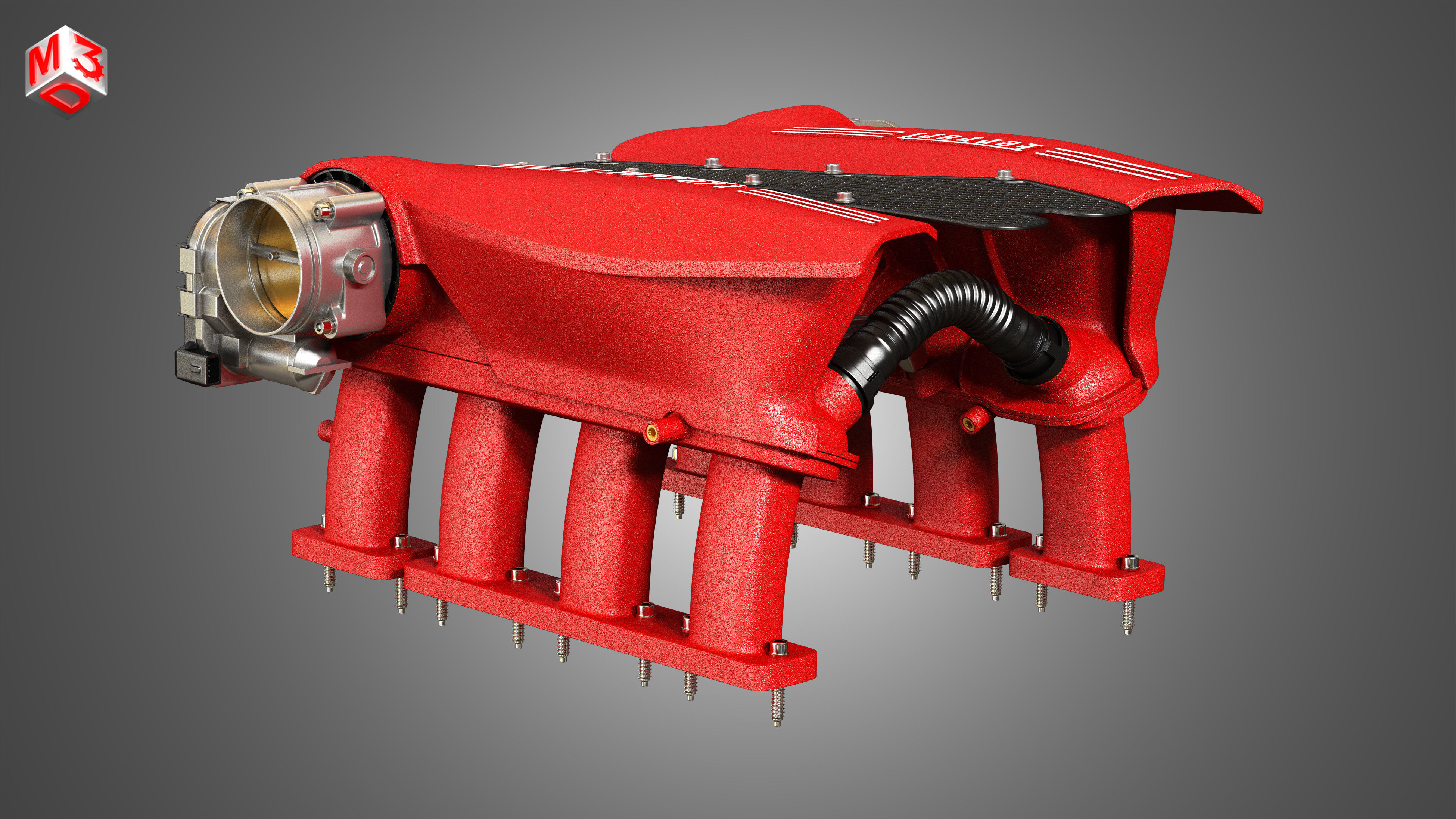 Intake Manifold - 488 GTB V8 Engine 3D model_3