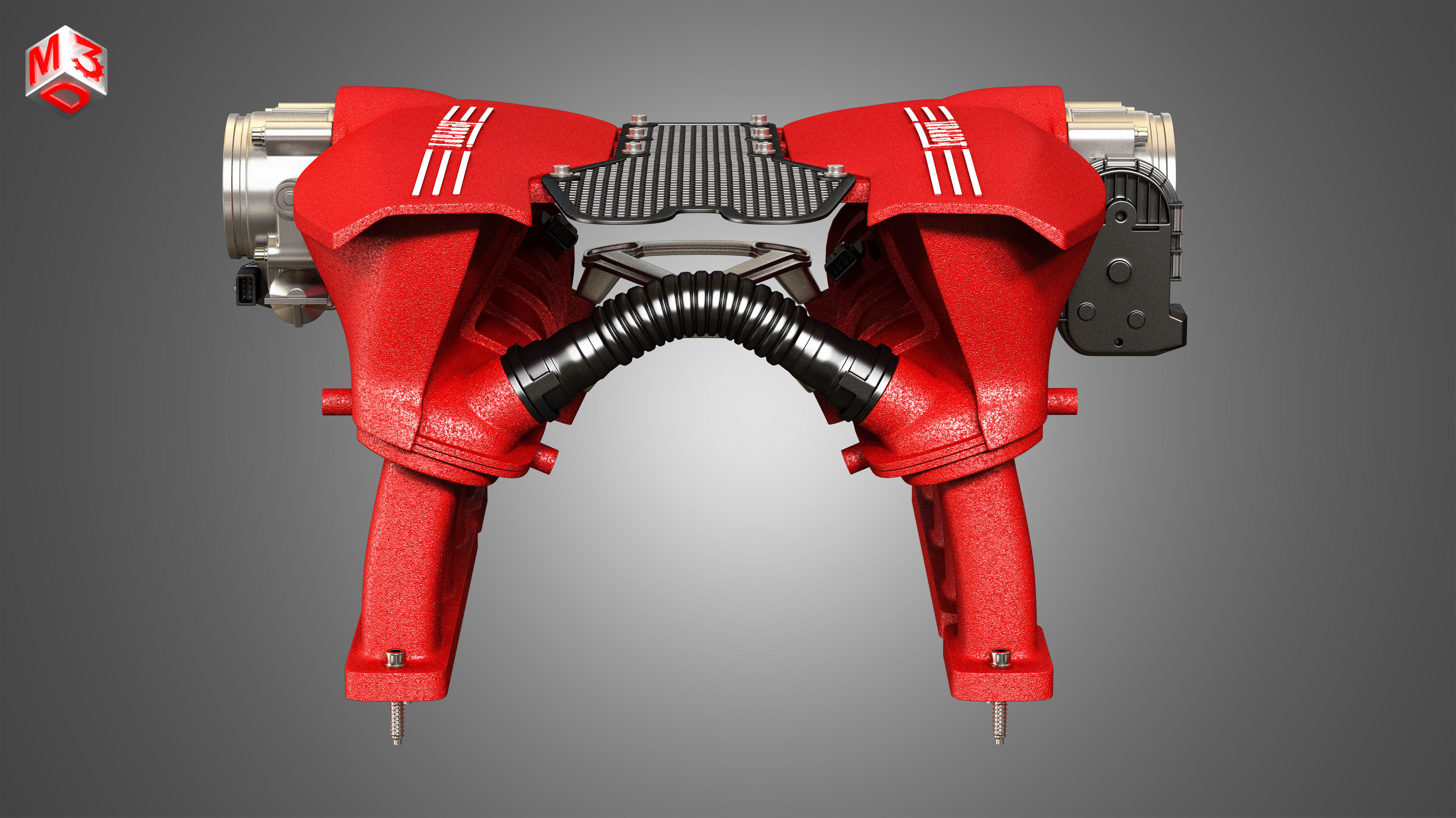 Intake Manifold - 488 GTB V8 Engine 3D model_11