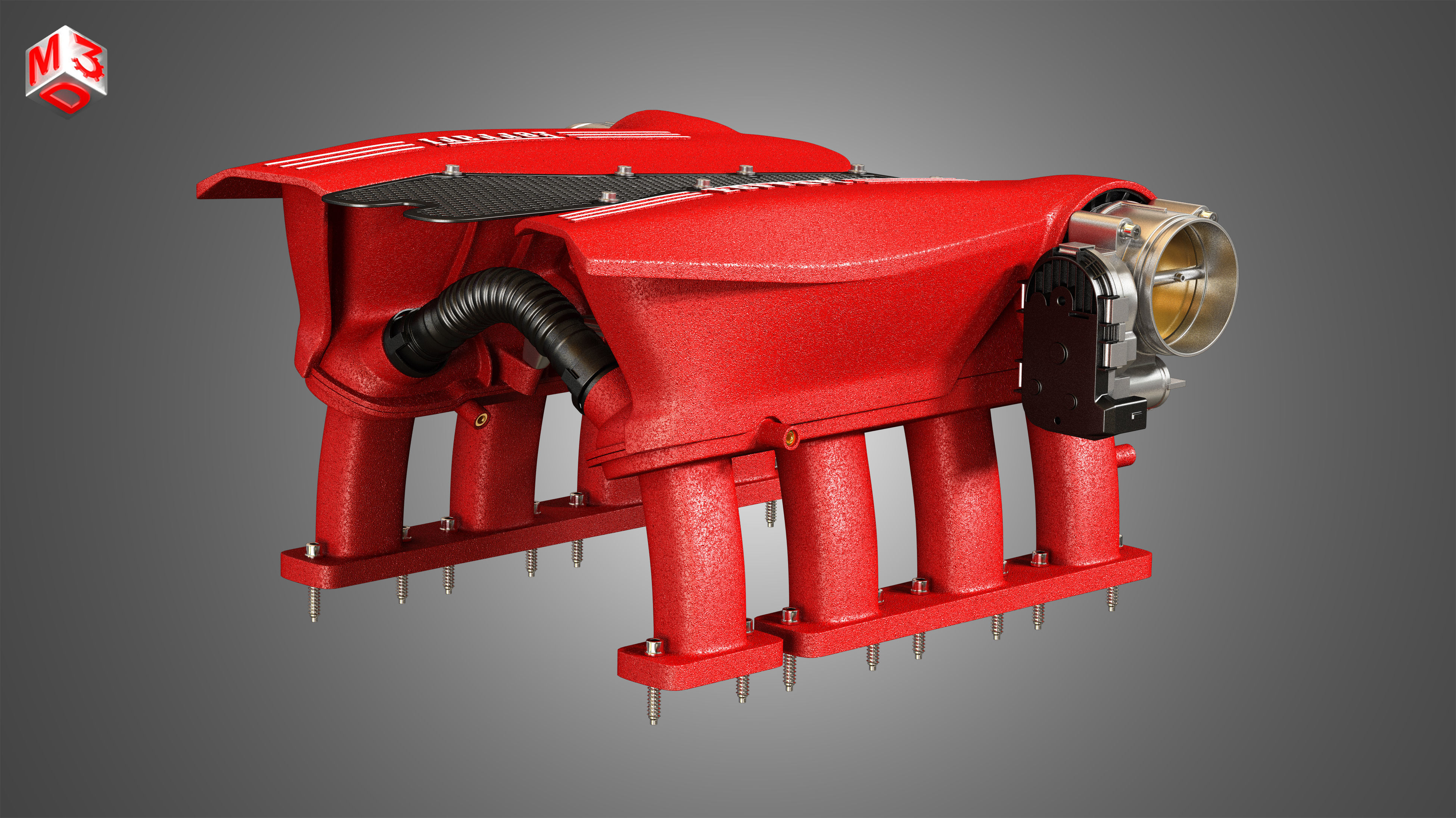 Intake Manifold - 488 GTB V8 Engine 3D model_1