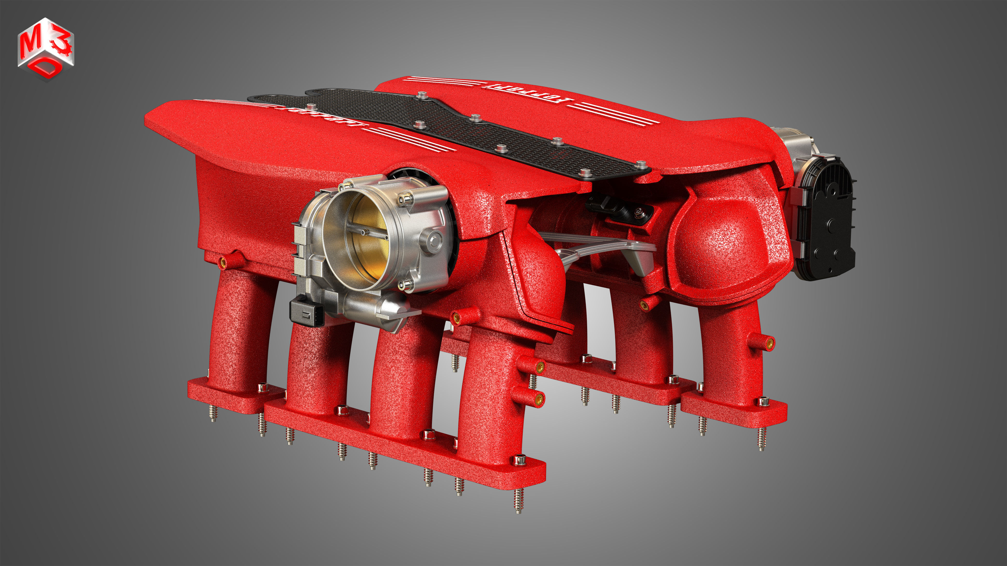 Intake Manifold - 488 GTB V8 Engine 3D model_2
