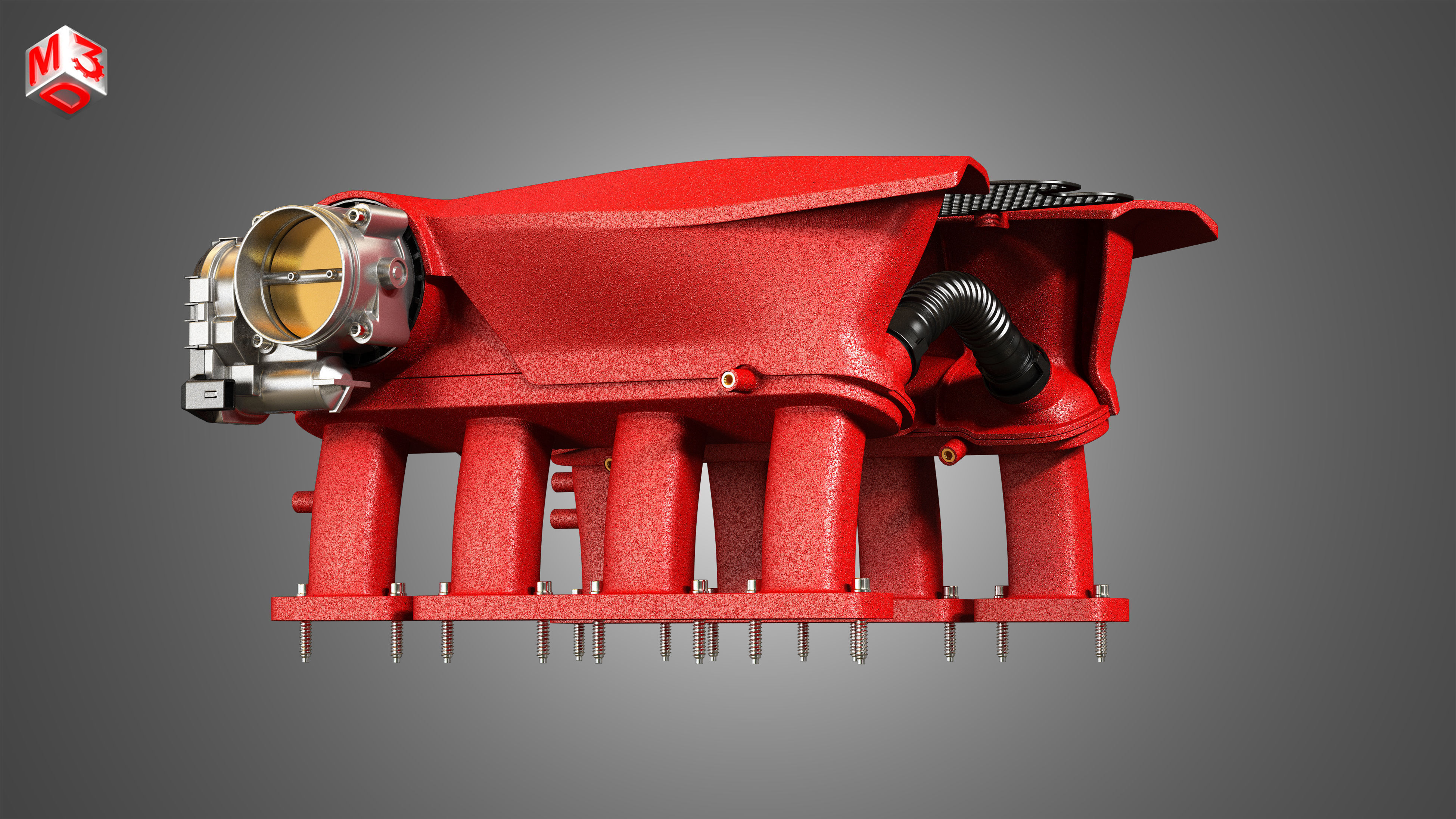 Intake Manifold - 488 GTB V8 Engine 3D model_9