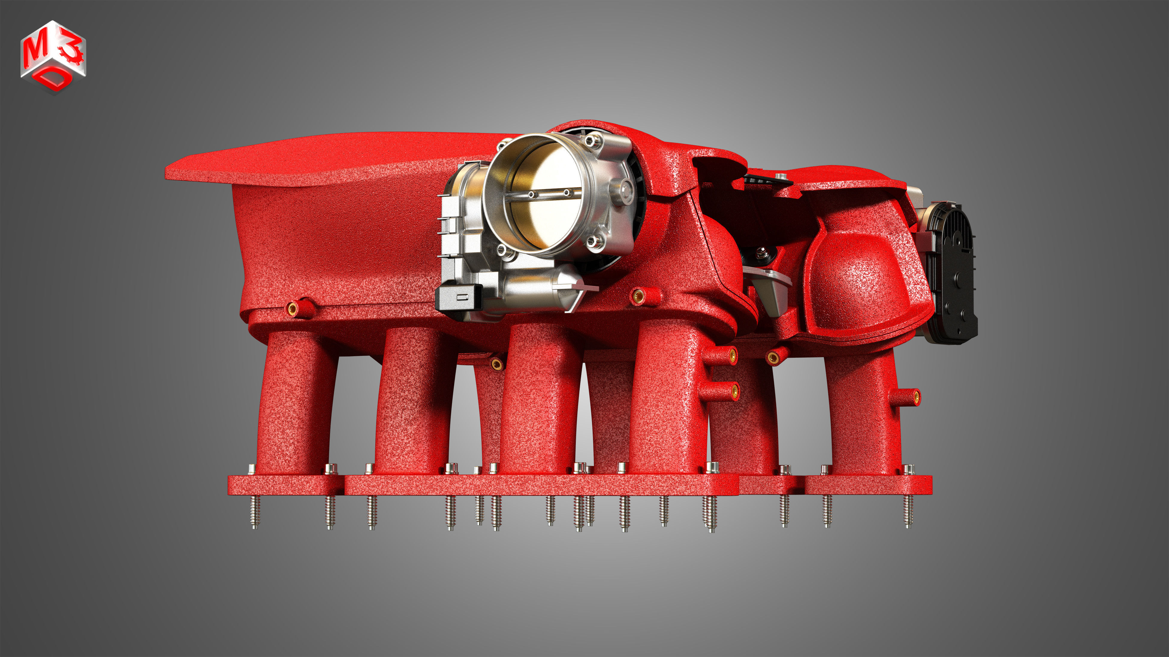 Intake Manifold - 488 GTB V8 Engine 3D model_8