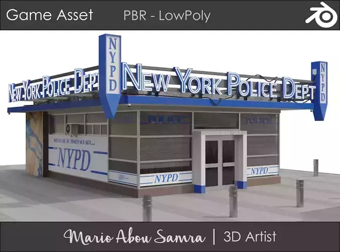 NYPD Building - Game Asset - PBR LowPoly Photorealistic
