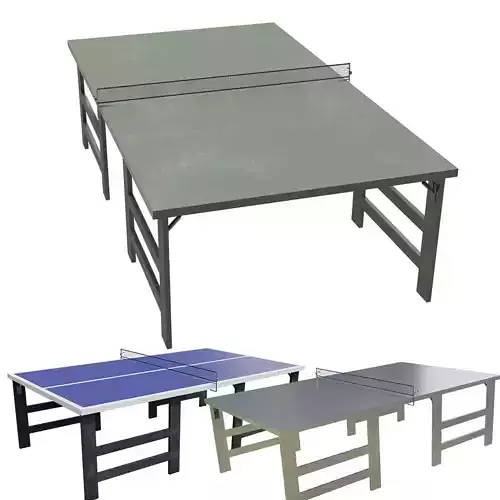 Ping Pong Table Tennis many PBR Options Textures Low-poly 3D model