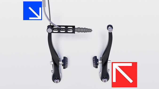 Bicycle front brake bike front Derailleur pedals rear Low-poly 3D model