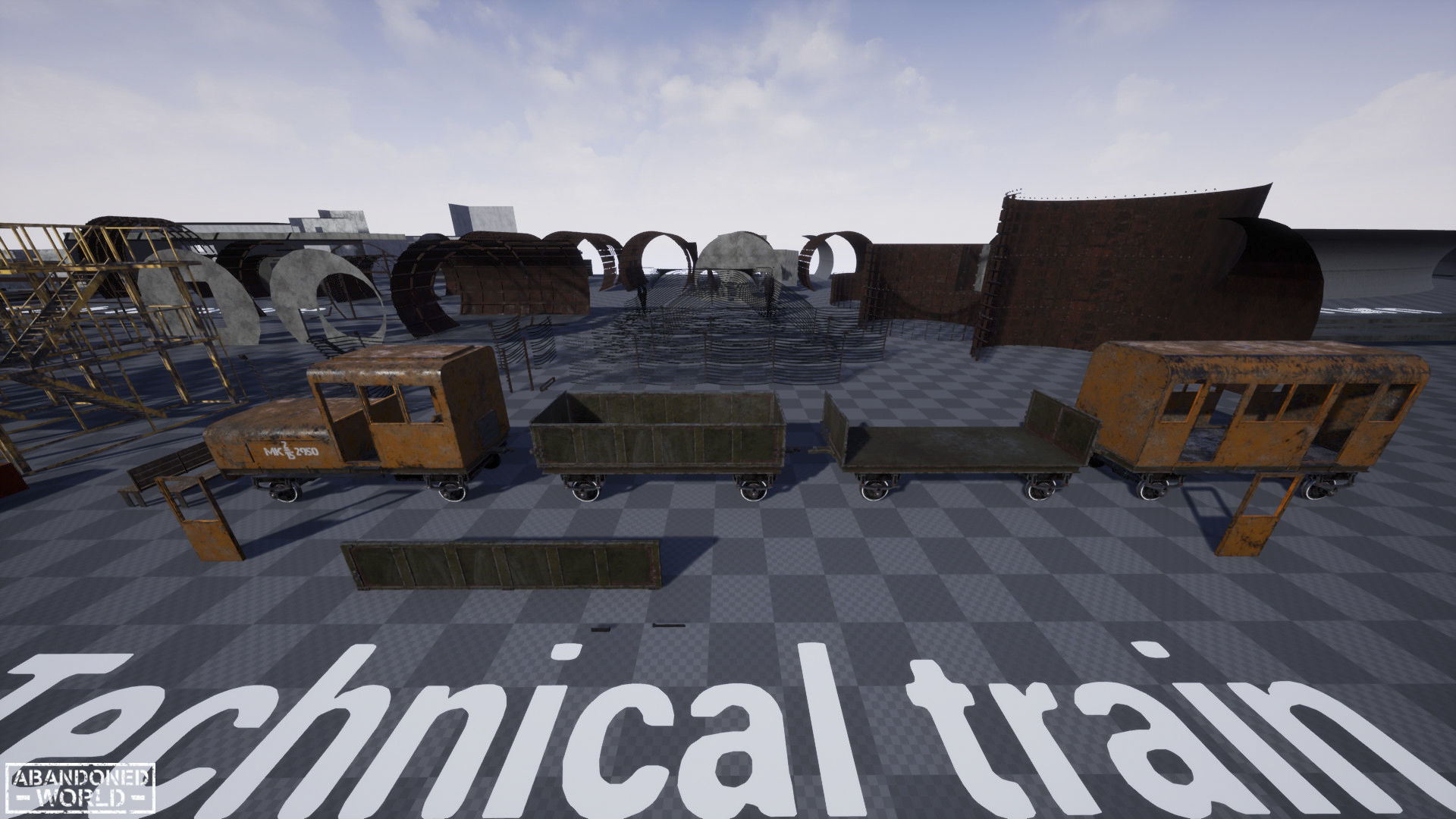 Modular Subway Tunnels for UE Low-poly 3D model_48