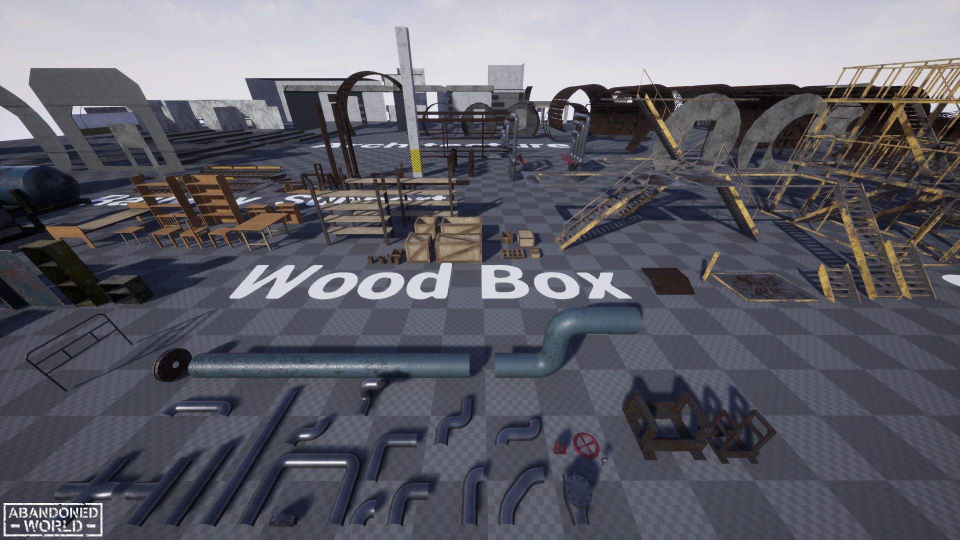 Modular Subway Tunnels for UE Low-poly 3D model_46