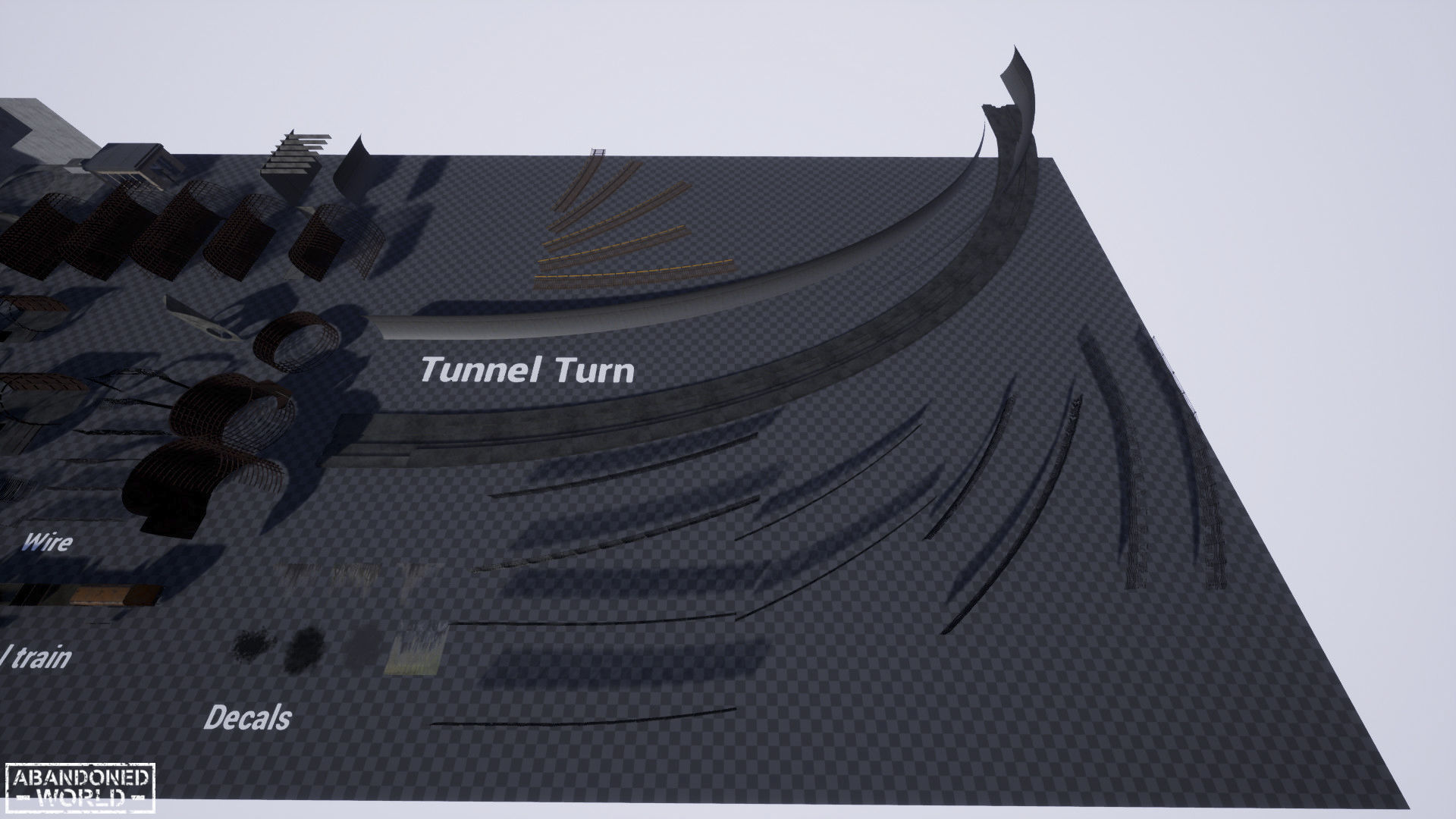 Modular Subway Tunnels for UE Low-poly 3D model_52