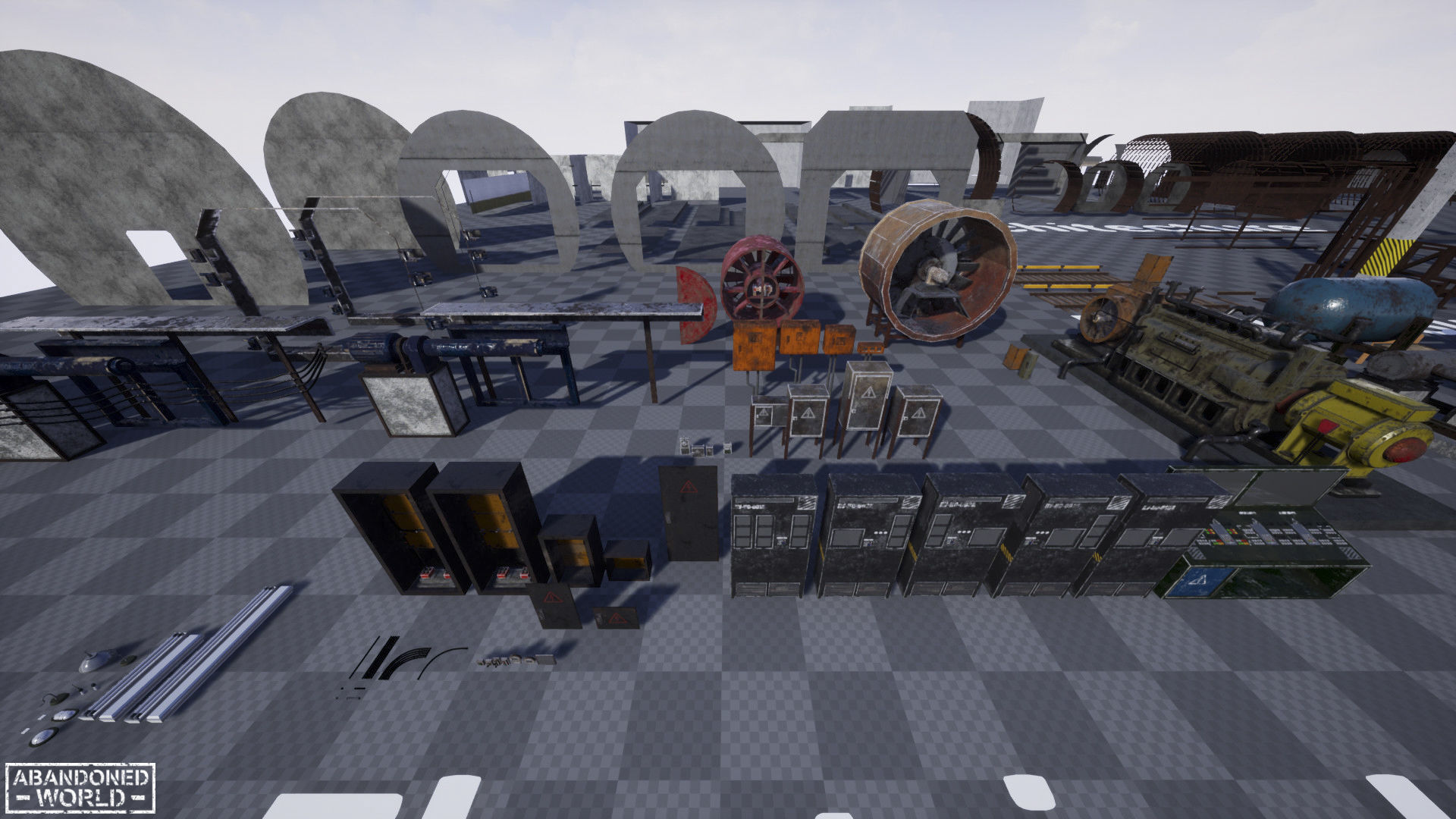 Modular Subway Tunnels for UE Low-poly 3D model_44