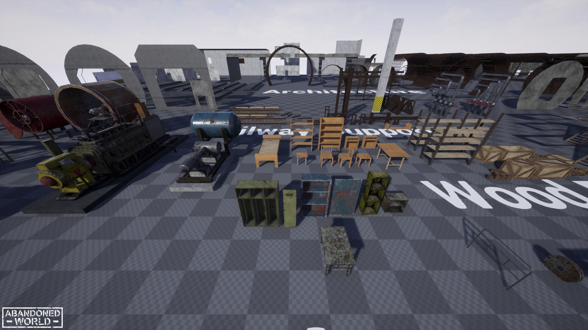 Modular Subway Tunnels for UE Low-poly 3D model_45