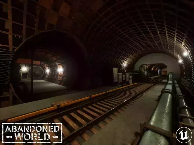 Modular Subway Tunnels for UE Low-poly 3D model