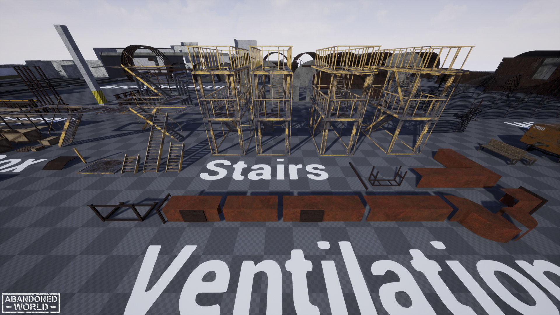 Modular Subway Tunnels for UE Low-poly 3D model_47