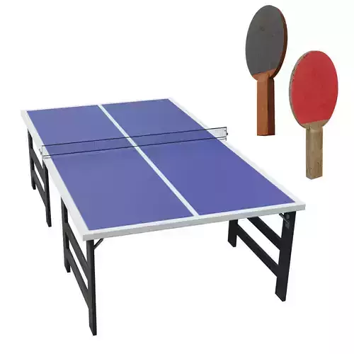 Ping Pong Table Tennis more Rackets Paddles PBR Options Low-poly 3D model