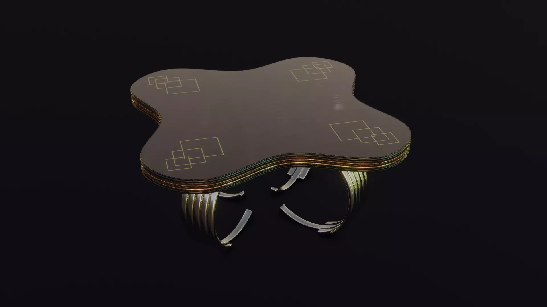Art Deco Table Low-poly 3D model