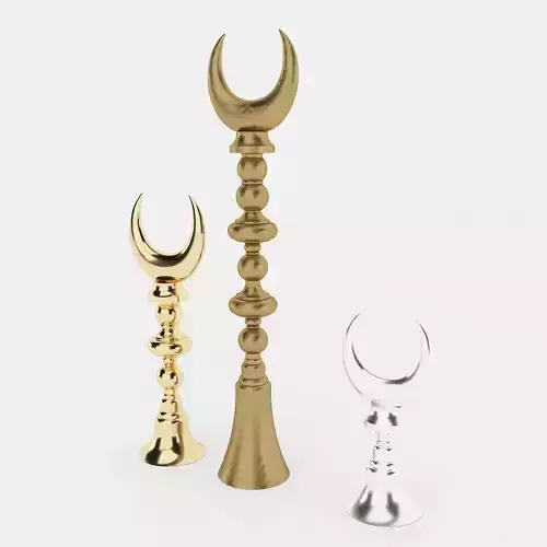 3d ALEM golden crescent and silver crescent