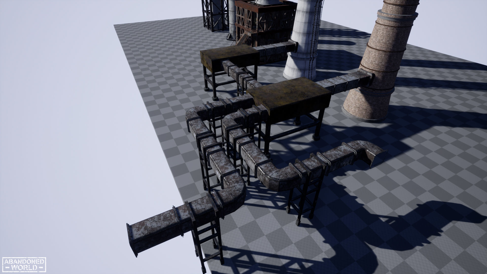 Modular Industrial Pipe Low-poly 3D model_16