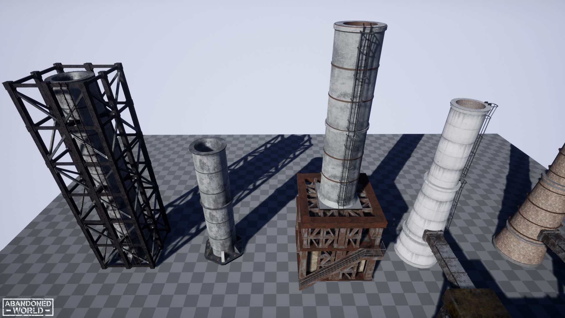 Modular Industrial Pipe Low-poly 3D model_17