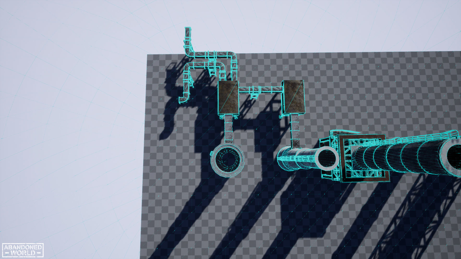 Modular Industrial Pipe Low-poly 3D model_26