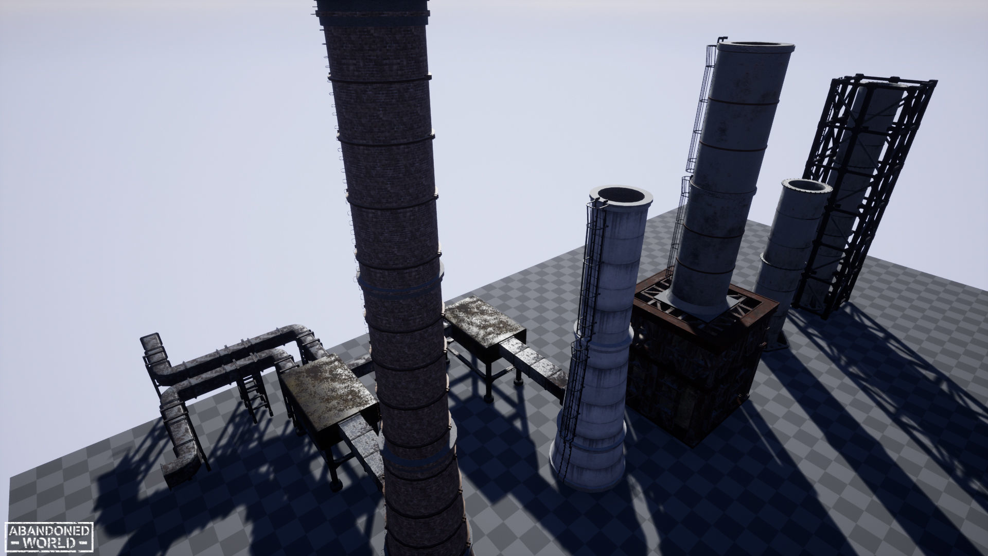 Modular Industrial Pipe Low-poly 3D model_15