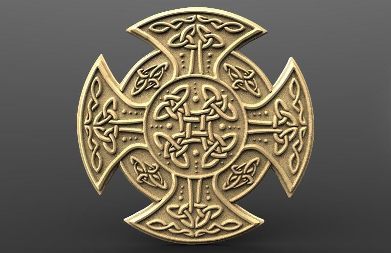 Celtic cross bas-relief CNC 3D model 3D printable STL