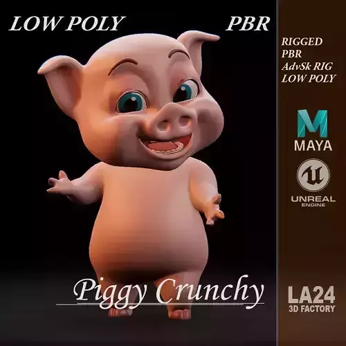 Piggy Crunchy Low-poly 3D model