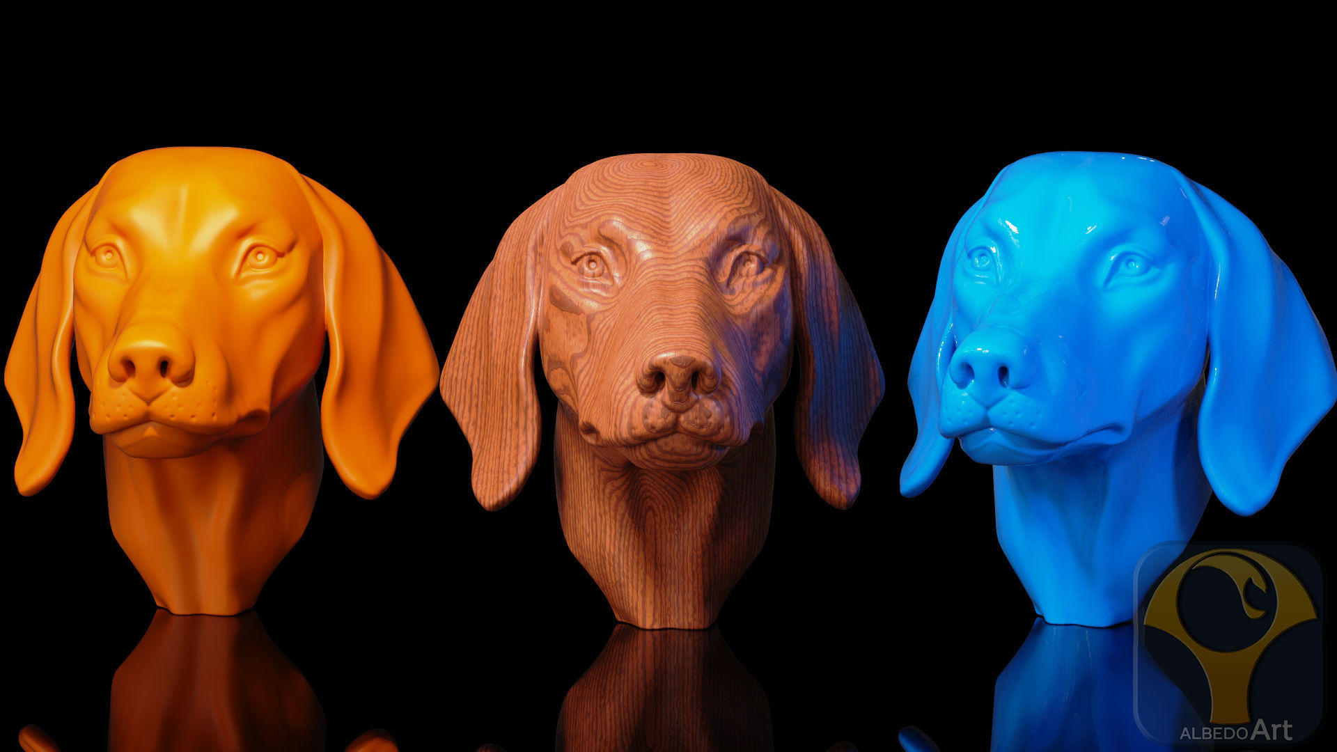 Dachshund Head 3D print model_1