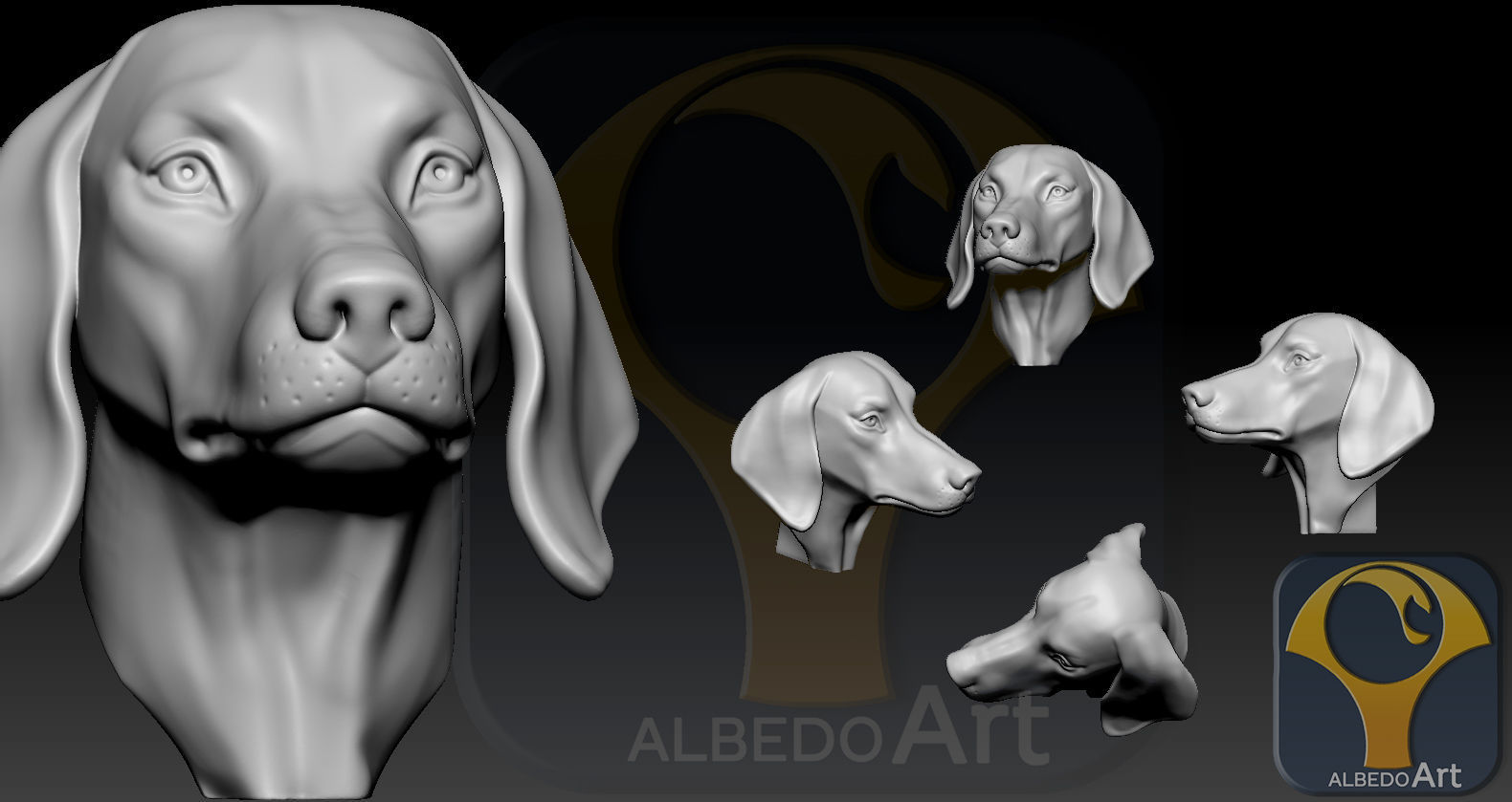 Dachshund Head 3D print model_2
