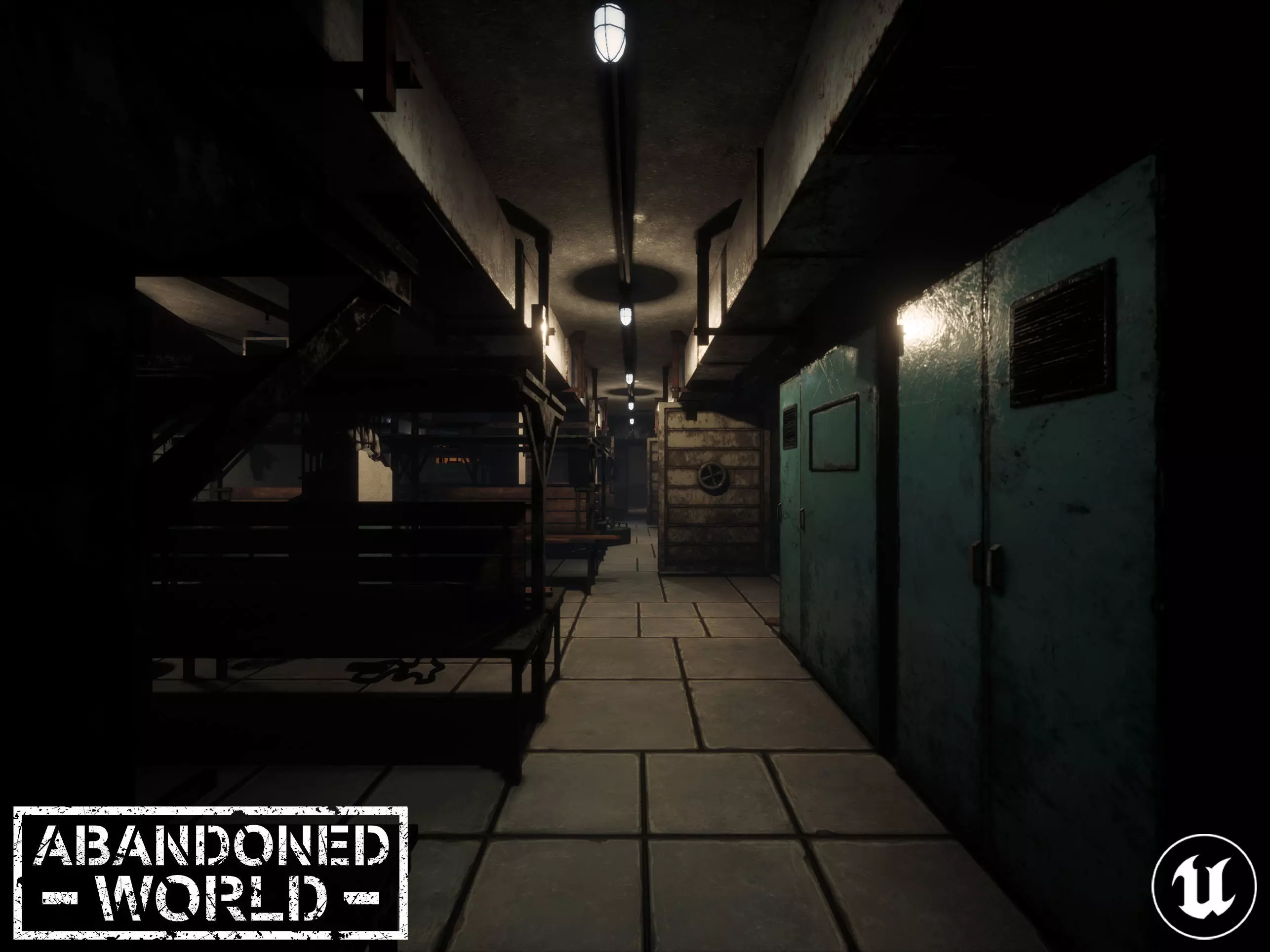 Modular Abandoned Shelter for UE Low-poly 3D model_0