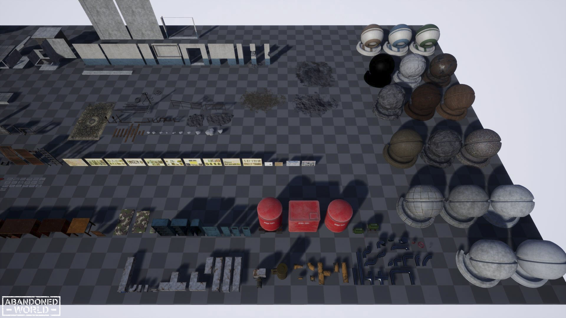 Modular Abandoned Shelter for UE Low-poly 3D model_30