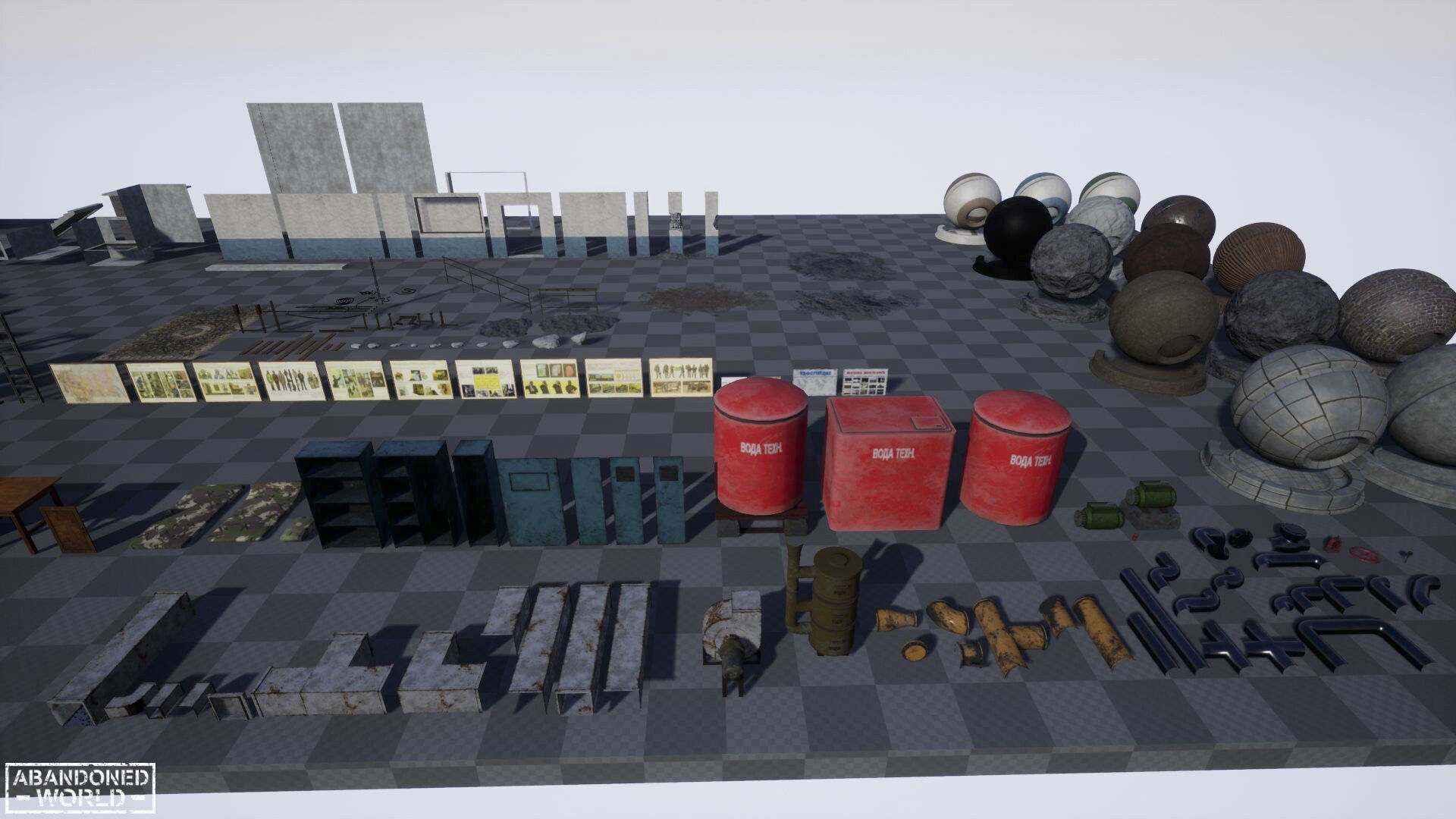 Modular Abandoned Shelter for UE Low-poly 3D model_34