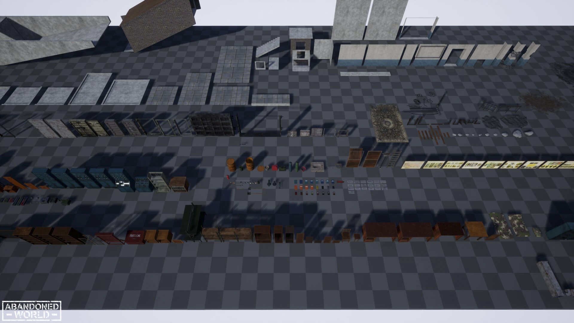 Modular Abandoned Shelter for UE Low-poly 3D model_29